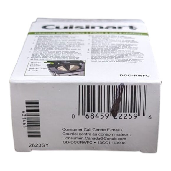 Cuisinart DCC-RWFC Replacement Charcoal Water Filters - 2 Filters - NEW in Box - Picture 6 of 6